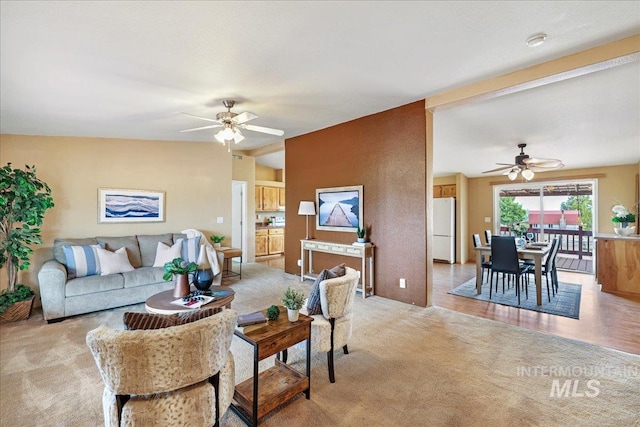 4240 N 1400 E, Buhl, ID 83316 - living room with a ceiling fan and light colored carpet