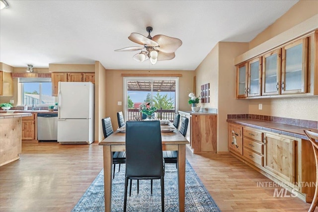4240 N 1400 E, Buhl, ID 83316 - dining room with light wood-type flooring, plenty of natural light, and ceiling fan