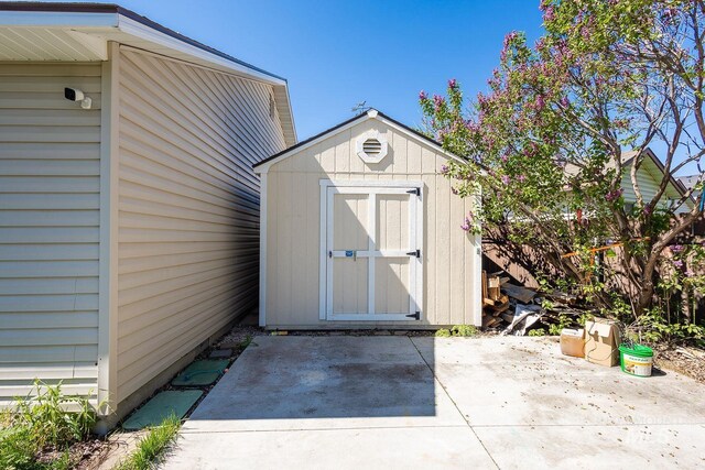 view of shed