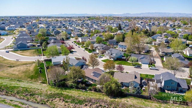 drone / aerial view with a residential view