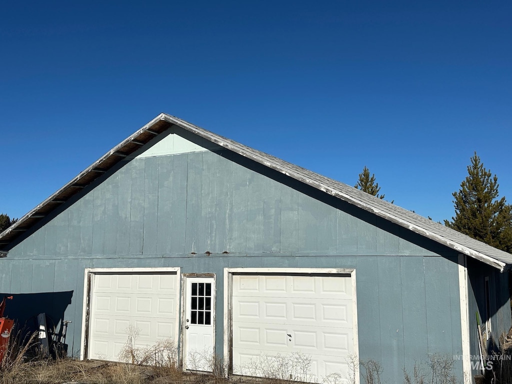 view of garage