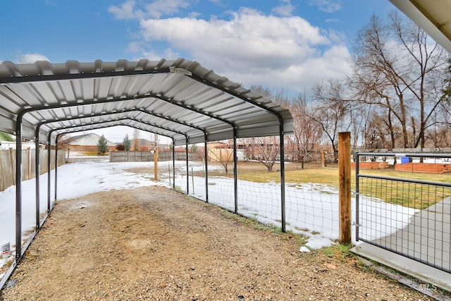 view of parking featuring a carport