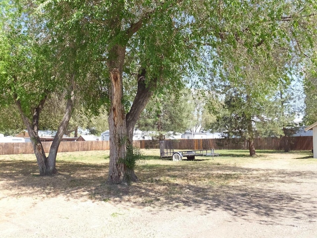 view of yard with fence