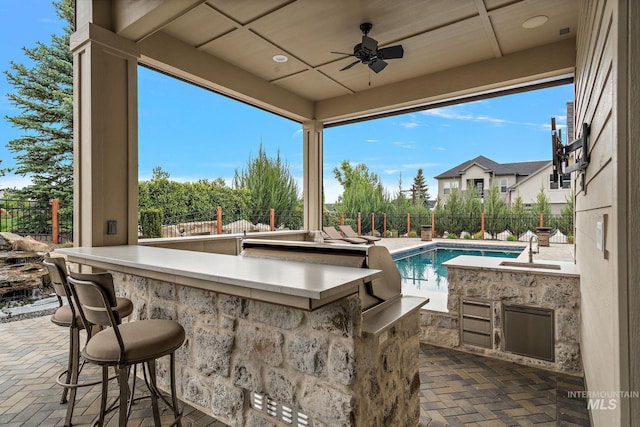 1358 N Morehouse Ave, Eagle, ID 83616 - view of patio / terrace with a fenced backyard and exterior kitchen
