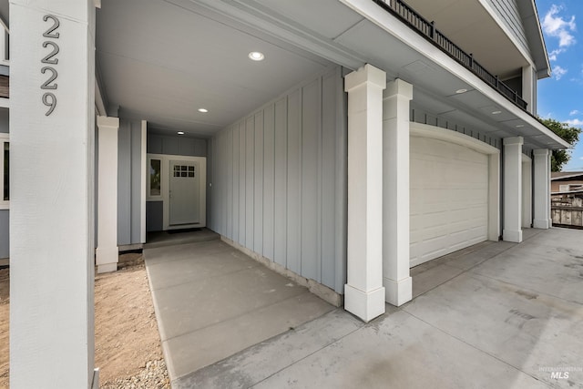 view of garage