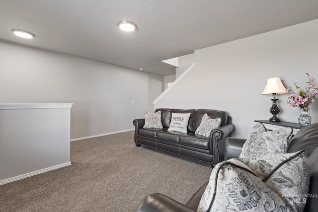 living room featuring carpet floors