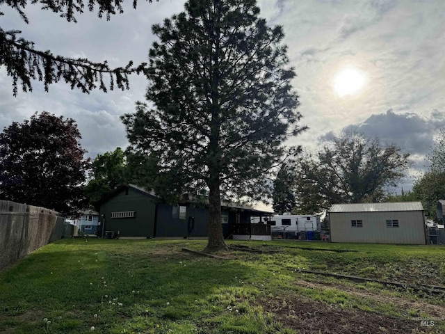 view of yard featuring fence