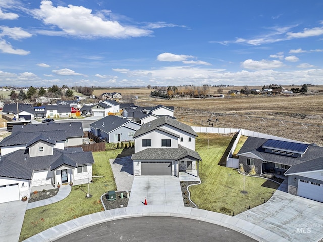 aerial view with a residential view