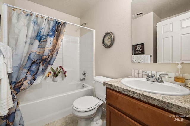 4590 E Stone Falls Dr, Nampa, ID 83686 - bathroom with shower / tub combo, vanity, and toilet