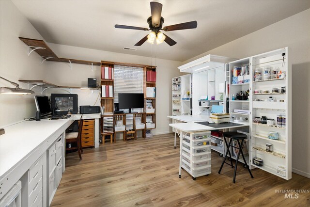 4590 E Stone Falls Dr, Nampa, ID 83686 - office space with ceiling fan and light wood-style floors
