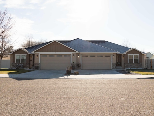 ranch-style home with a garage