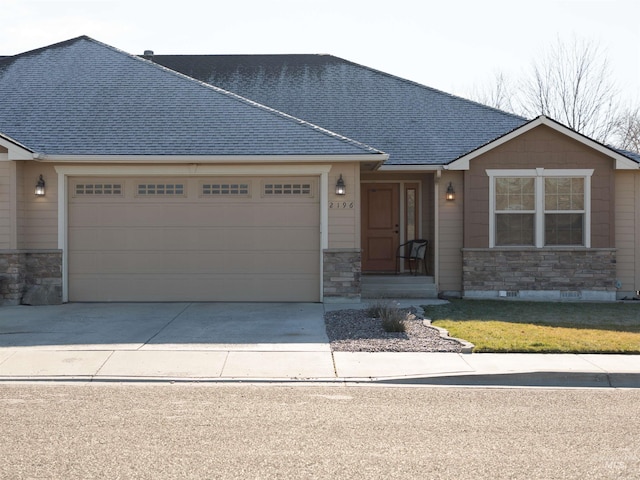 view of front of house with a garage