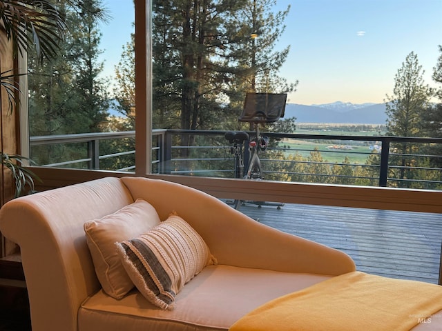 balcony with a mountain view