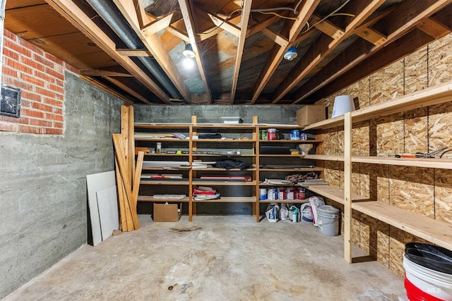 view of storage area