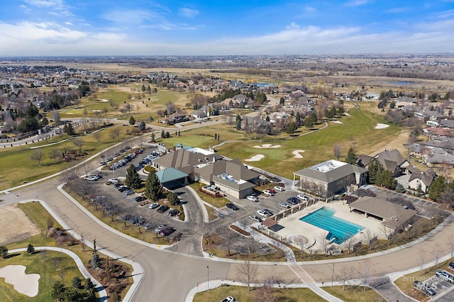 6922 N Agrarian, Meridian, ID 83646 - aerial view of property's location with a pool area, nearby suburban area, and a golf course