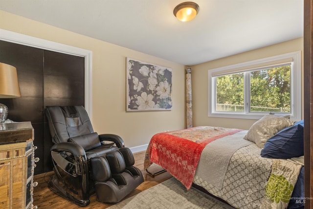 bedroom featuring hardwood / wood-style floors