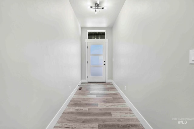 doorway featuring light hardwood / wood-style floors