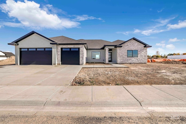 view of front of home with a garage