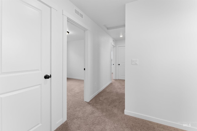 690 N Tessa Ave, Meridian, ID 83642 - hallway featuring carpet floors, baseboards, recessed lighting, and attic access