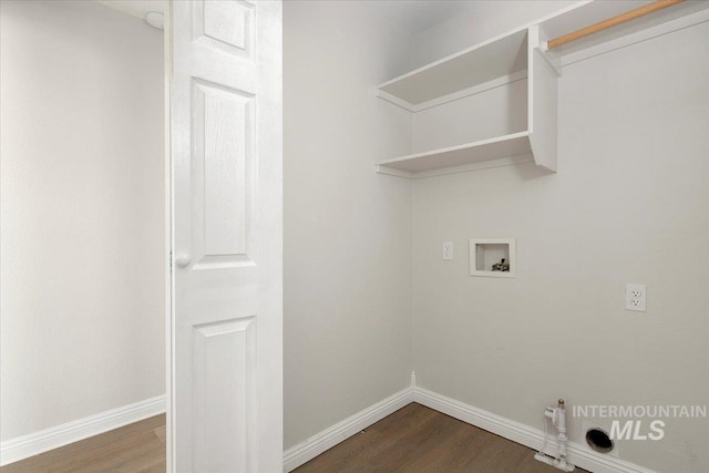 laundry area with washer hookup and hardwood / wood-style flooring