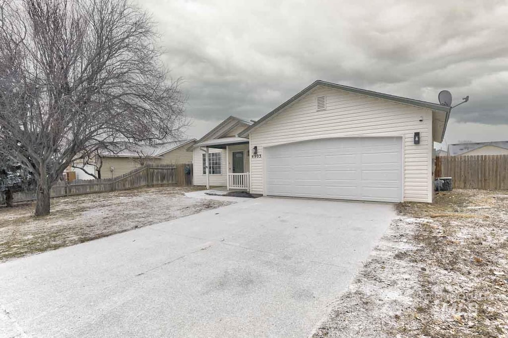 view of front of house with a garage