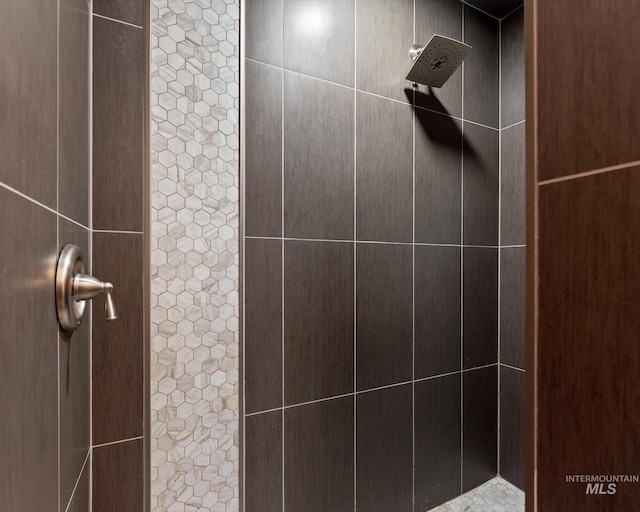 room details with a tile shower