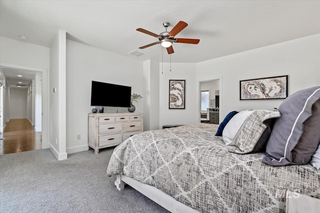 356 E Lake Briar Ln, Eagle, ID 83616 - carpeted bedroom with a ceiling fan and ensuite bathroom