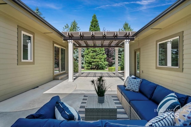 356 E Lake Briar Ln, Eagle, ID 83616 - view of patio / terrace featuring an outdoor hangout area and a pergola