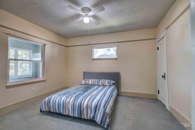 412 6th Ave N, Twin Falls, ID 83301 - carpeted bedroom featuring a textured ceiling and a ceiling fan