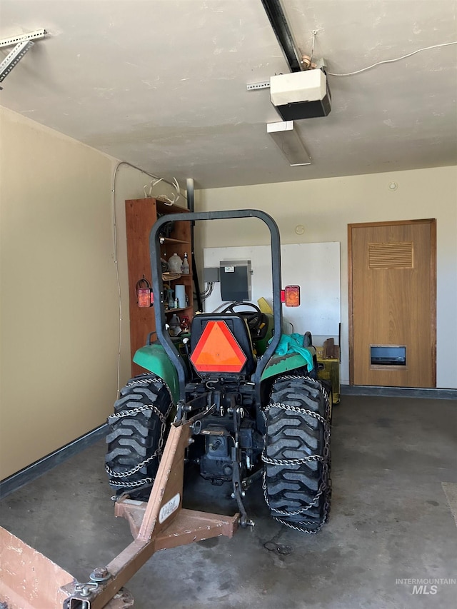 1262 N Soldier Creek Rd, Fairfield, ID 83327 - garage with a garage door opener and electric panel