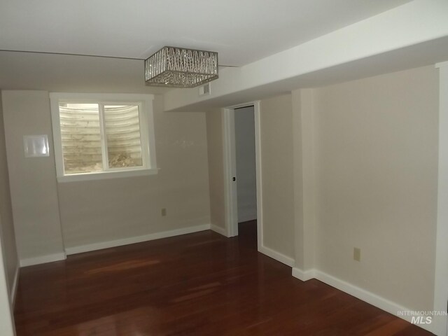 empty room featuring dark hardwood / wood-style floors