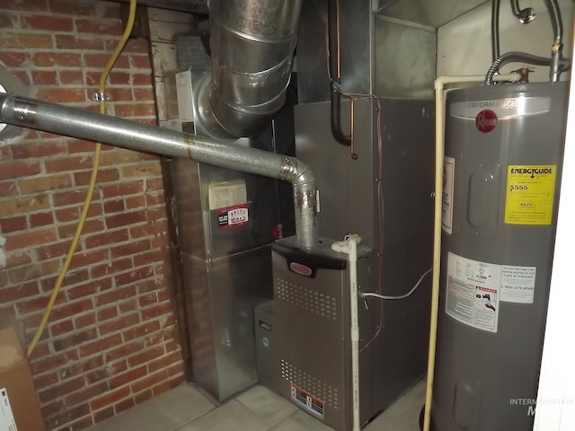 utility room with water heater