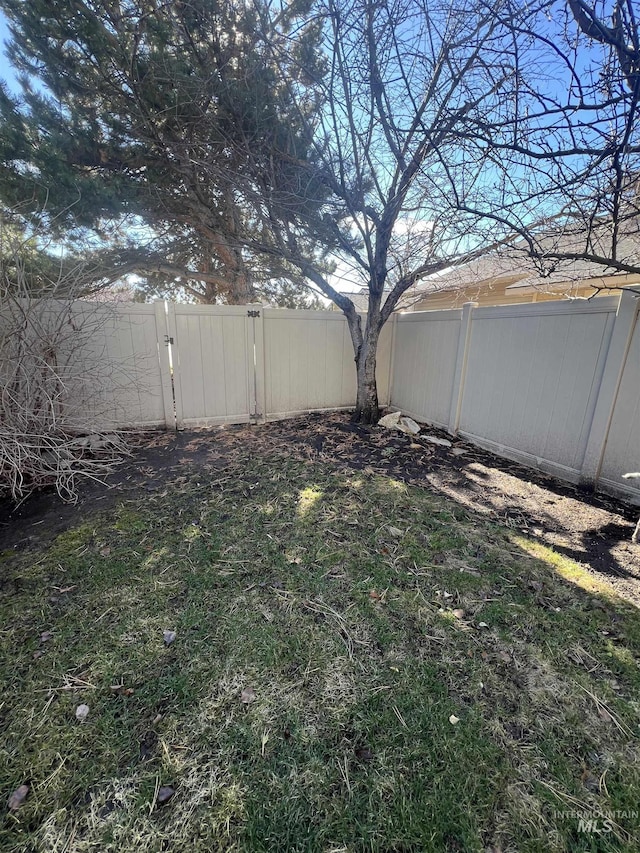 view of yard with fence