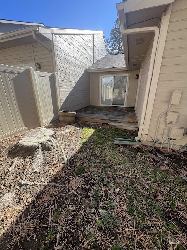 exterior space featuring fence