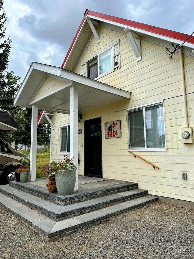 exterior space with a porch