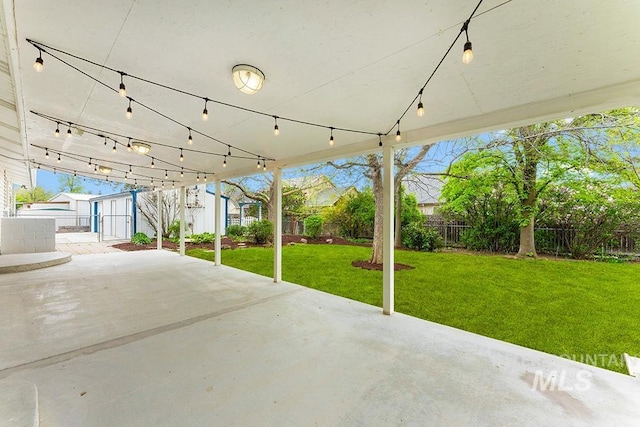 view of patio featuring a fenced backyard