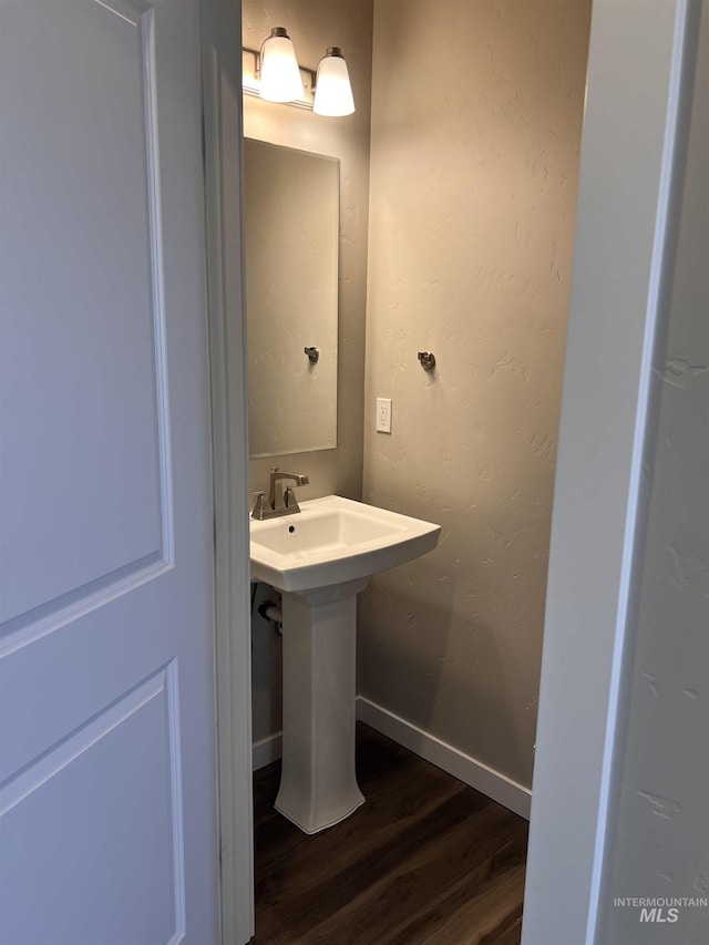 bathroom featuring hardwood / wood-style floors