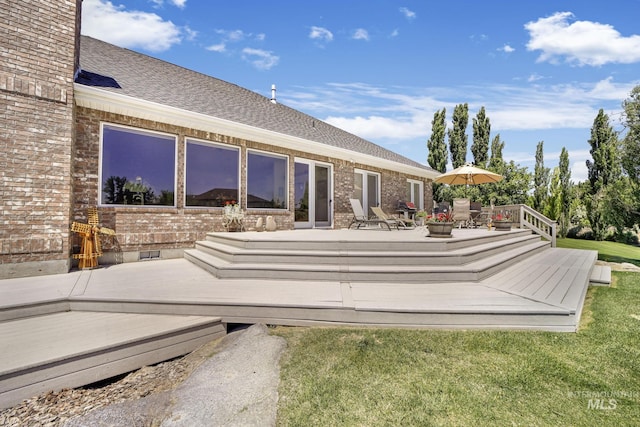 exterior space featuring a yard and a patio