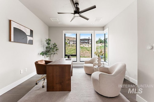 1519 S Galaxy Way, Boise, ID 83712 - office with plenty of natural light, wood finished floors, and a ceiling fan