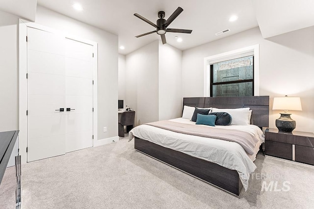 1519 S Galaxy Way, Boise, ID 83712 - bedroom with carpet floors, recessed lighting, and ceiling fan