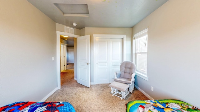 133 S Baraya Way, Meridian, ID 83642 - bedroom featuring carpet, attic access, a closet, and baseboards