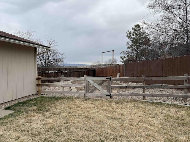 view of yard featuring fence