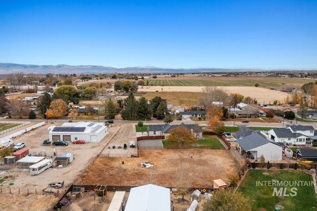 aerial view with a mountain view