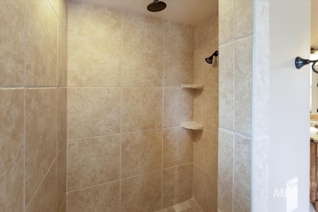 room details with a tile shower