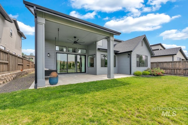 7060 E La Cuesta St, Boise, ID 83716 - back of house featuring a ceiling fan and a patio area