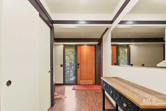 entrance foyer with wood finished floors