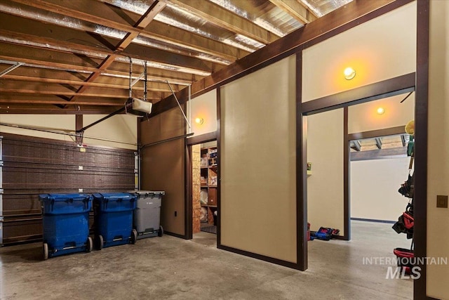 garage featuring a garage door opener