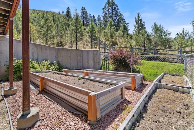 view of yard featuring a garden and fence