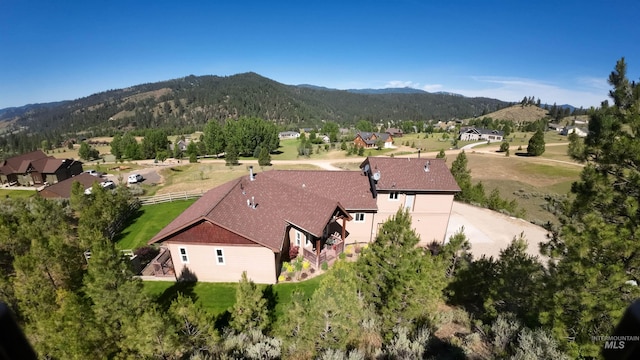 drone / aerial view with a mountain view