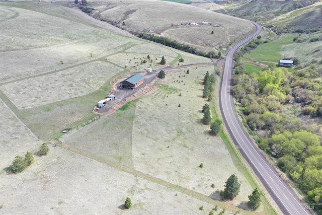 drone / aerial view with a rural view